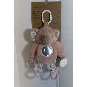 NWT Baby Elephant Activity Buddy Plush Mauve Rose Mirror Rattle Crinkle Dreamgro